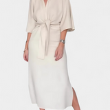 Natalija - Kleid Casual mit Frontknoten und V-Ausschnitt