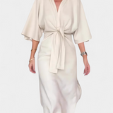 Natalija - Kleid Casual mit Frontknoten und V-Ausschnitt