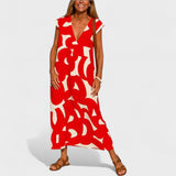 Magdalena - Lange Kleid mit Künstlerischem Muster