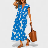 Magdalena - Lange Kleid mit Künstlerischem Muster