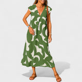 Magdalena - Lange Kleid mit Künstlerischem Muster