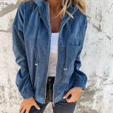 Danna | Cordjacke mit Kapuze und Reißverschluss