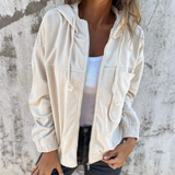 Danna | Cordjacke mit Kapuze und Reißverschluss