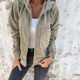 Danna | Cordjacke mit Kapuze und Reißverschluss