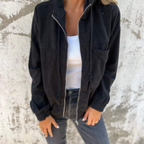 Danna | Cordjacke mit Kapuze und Reißverschluss