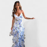 Mirjana - Lange Blumenkleid mit Volants