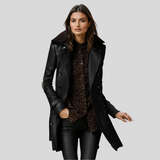 Klara - Eleganter Leder-Mantel