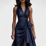 Ema - Satin-Abendkleid mit Rüschen