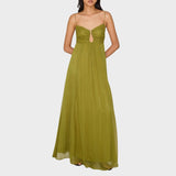 Bela - Maxi Kleid mit Schlüssel-Ausschnitt