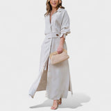 Gordana - Elegantes langes Kleid mit V-Ausschnitt