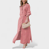 Gordana - Elegantes langes Kleid mit V-Ausschnitt