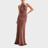 Milica - Slinky Halter Maxi Kleid
