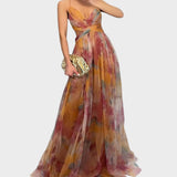 Mia - Blumen Maxi Kleid für Mühelose Eleganz