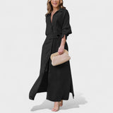 Gordana - Elegantes langes Kleid mit V-Ausschnitt