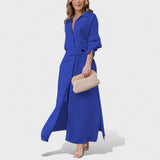 Gordana - Elegantes langes Kleid mit V-Ausschnitt