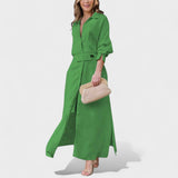 Gordana - Elegantes langes Kleid mit V-Ausschnitt