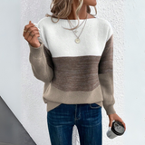 Clara | Eleganter dreifarbiger Patchwork-Pullover