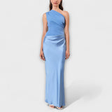 Luna - Asymmetrisches Satin-Kleid
