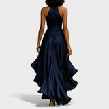 Ema - Satin-Abendkleid mit Rüschen