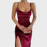 Gabriela - Samtkleid mit seitlichem Schlitz