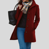 Tradura – Klassischer Mittellanger Mantel mit Knopfverschluss