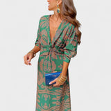 Vesna - Midi Kleid mit V-Ausschnitt