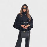 Lea - Jachetă elegantă cu mâneci tip fluture și curea