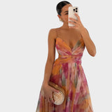 Mia - Blumen Maxi Kleid für Mühelose Eleganz