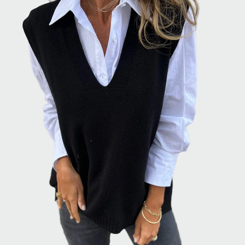 Pulover fără mâneci tricotat