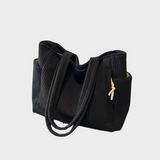 Amalija – Gestreifte Tasche mit Details aus Seil