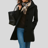 Tradura – Klassischer Mittellanger Mantel mit Knopfverschluss