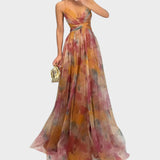 Mia - Blumen Maxi Kleid für Mühelose Eleganz