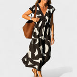 Magdalena - Lange Kleid mit Künstlerischem Muster