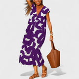 Magdalena - Lange Kleid mit Künstlerischem Muster