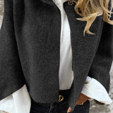 BEA | Wolle-Damenmantel mit Rundhalsausschnitt und langen Ärmeln