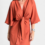 Natalija - Kleid Casual mit Frontknoten und V-Ausschnitt