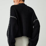 Alma | Oversize-Dolcevita-Pullover mit Piqué-Details