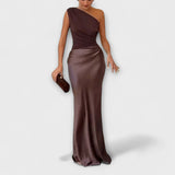 Luna - Asymmetrisches Satin-Kleid