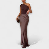 Luna - Asymmetrisches Satin-Kleid