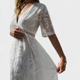 Marinka - Lange Boho Spitzenkleid