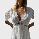 Marinka - Lange Boho Spitzenkleid