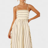 Isabel - Langes Kleid mit Streifen