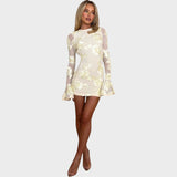 Ivana - Kurzes Blumenkleid mit Glockenärmeln