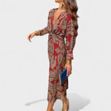 Vesna - Midi Kleid mit V-Ausschnitt