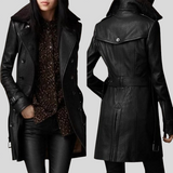 Klara - Eleganter Leder-Mantel