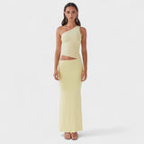 Seranella - Maximales asymmetrisches Kleid mit Ausschnitt