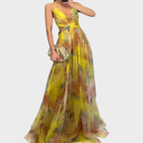 Mia - Blumen Maxi Kleid für Mühelose Eleganz