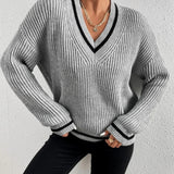 Marina | Gestreifter Waffelstrick-Pullover