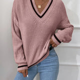 Marina | Gestreifter Waffelstrick-Pullover