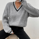 Marina | Gestreifter Waffelstrick-Pullover